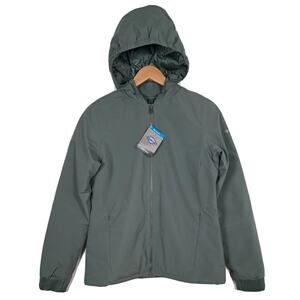 NWT Columbia Omni-Tech Reversible Puffer Bomber Jacket Womens Small Green Hooded